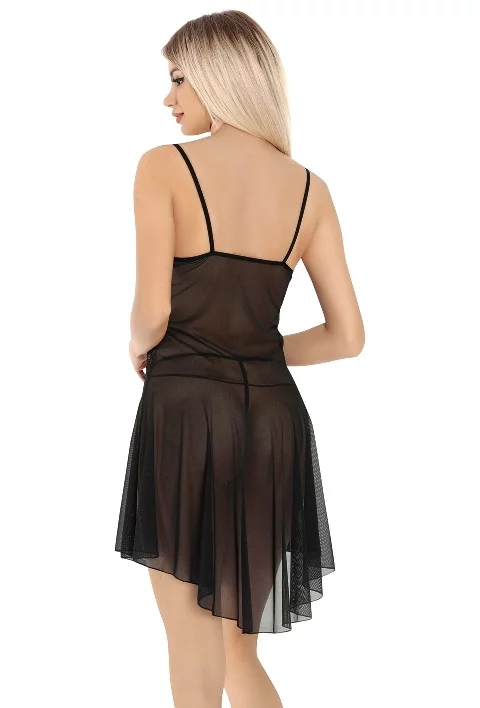 Nuisette noire en dentelle pour femme